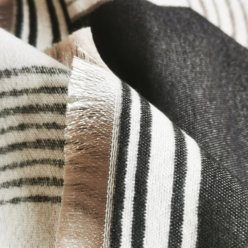 Black White Panel Horse Print Cashmere-Feel Winter Unisex Scarf