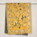 Cashmere-feel Winter Women Scarf Yellow Birds Floral Shawl