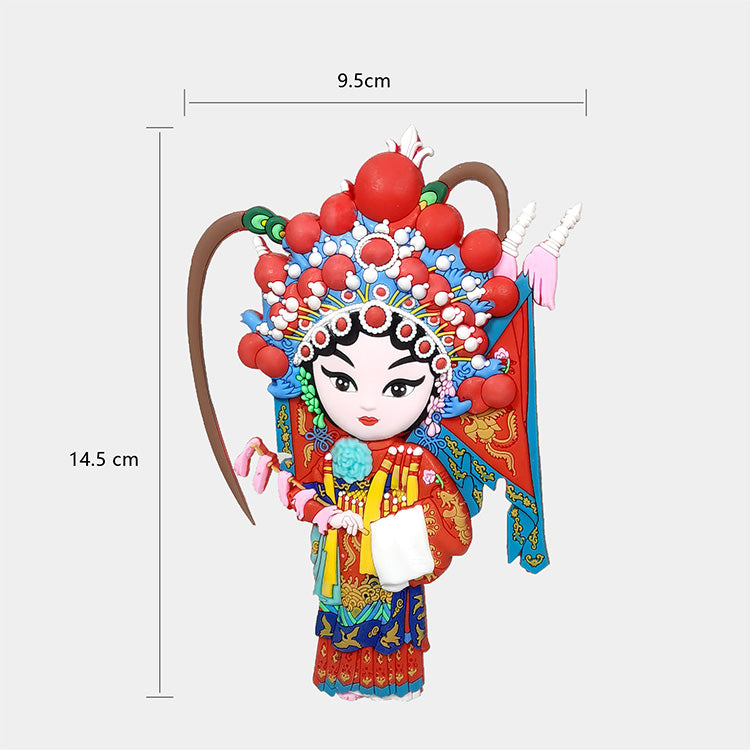 Chibi Chinese Peking Opera Character Magnet - Female General Fan Li Hua